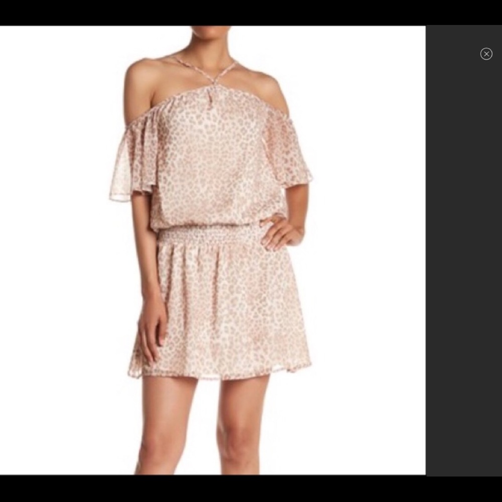 ✨NEW Marchesa Rose Leopard Print Cold Shoulder Dress, SzXS, NWT